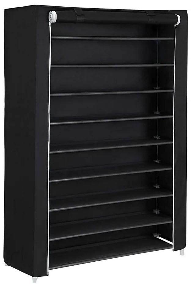 MATIS textilszekrény polcokkal, 100x162 cm, fekete