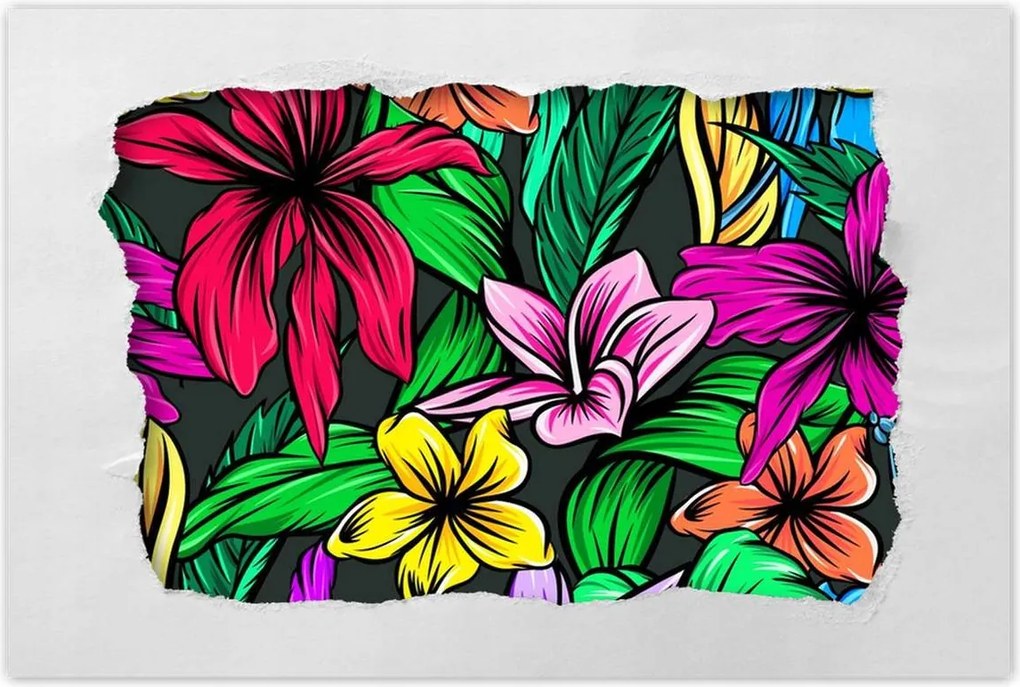 Poszter 60x40 Trópusi hibiszkusz levél