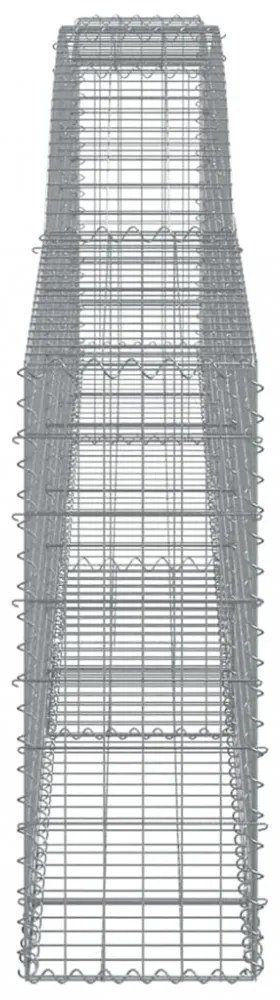 vidaXL 4 db íves horganyzott vas gabion kosár 400x30x80/100 cm