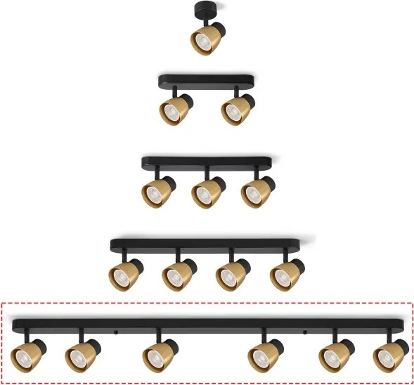 Brilagi - NUGGET spotlámpa 6xGU10/30W/230V fekete/arany