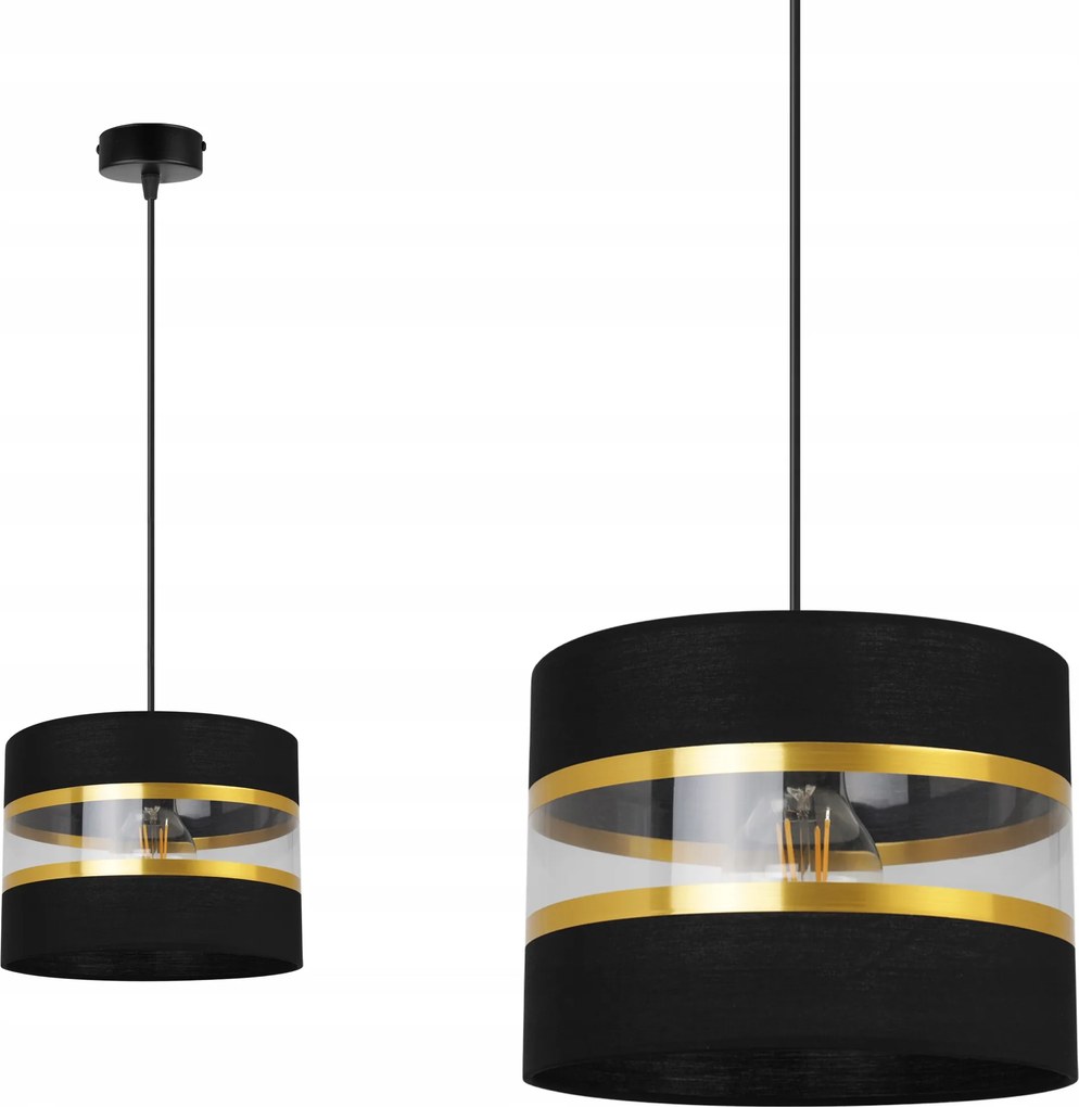 Mennyezeti Lámpa Lógó Glamour Csillár Szimpla Fekete-arany Lámpabúra