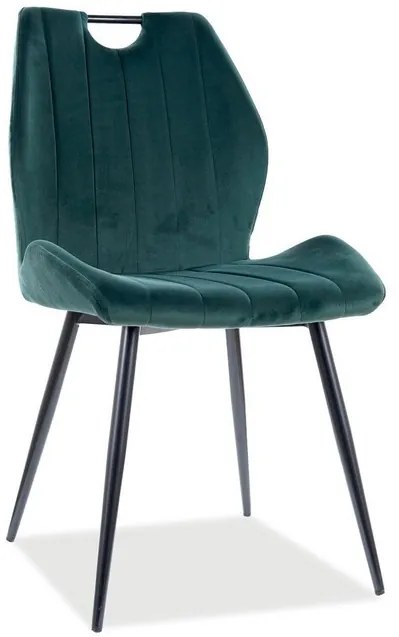 Arco Velvet étkezőszék, zöld / fekete