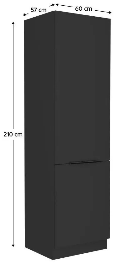 Konyhaszekrény beépített hűtőhöz Sobera 60 LO 210 2F (fekete) . 1097017
