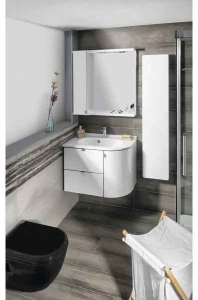 Sapho - Sarokba süllyesztett mosdó PULSE 75x43 cm márvány/fehér