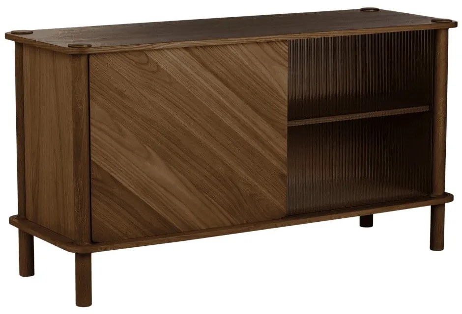 Barna tölgyfa tálalószekrény tolóajtóval 135x73,5x48 cm Italic – UMAGE