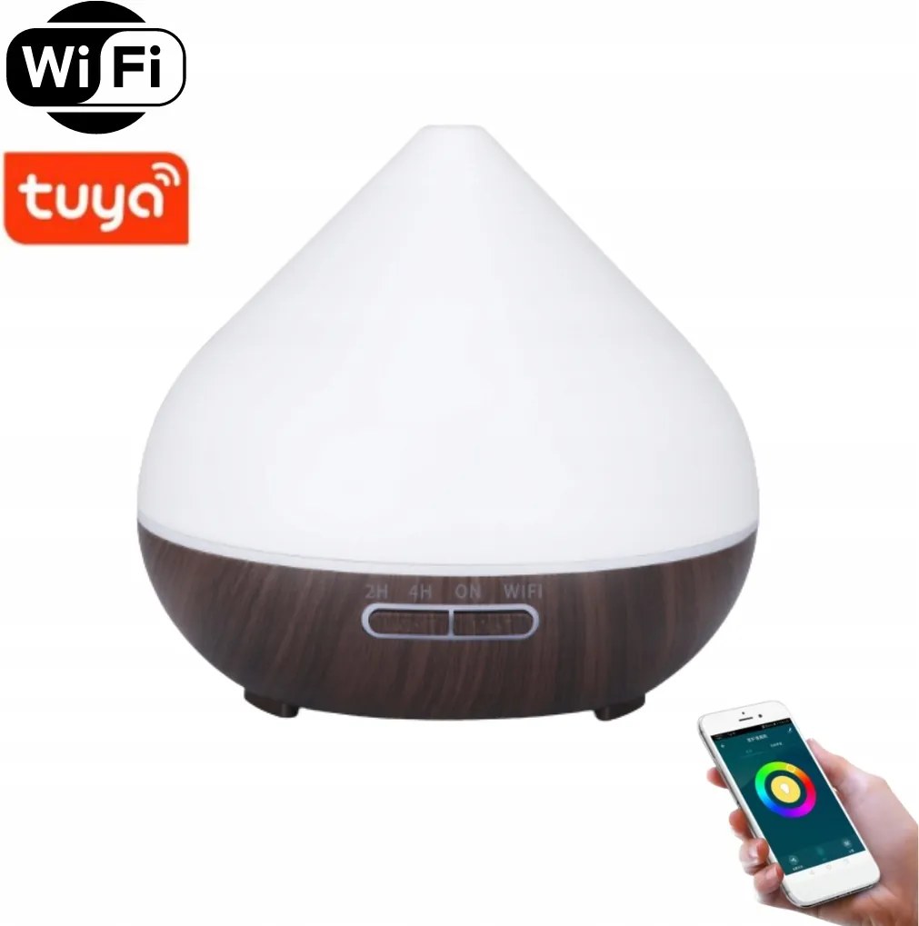 Bot Smart aroma diffúzor B12 fehér és sötétbarna fa 400ml