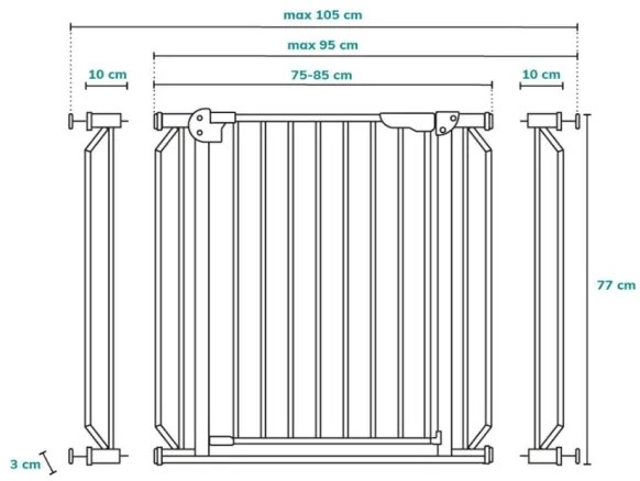 Lionelo - TRUUS SLIM LED biztonsági kapu 1xAAA fehér