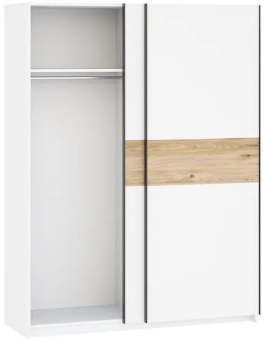 BERNO 150 cm. Gardróbszekrény Fehér/Tölgy Színben