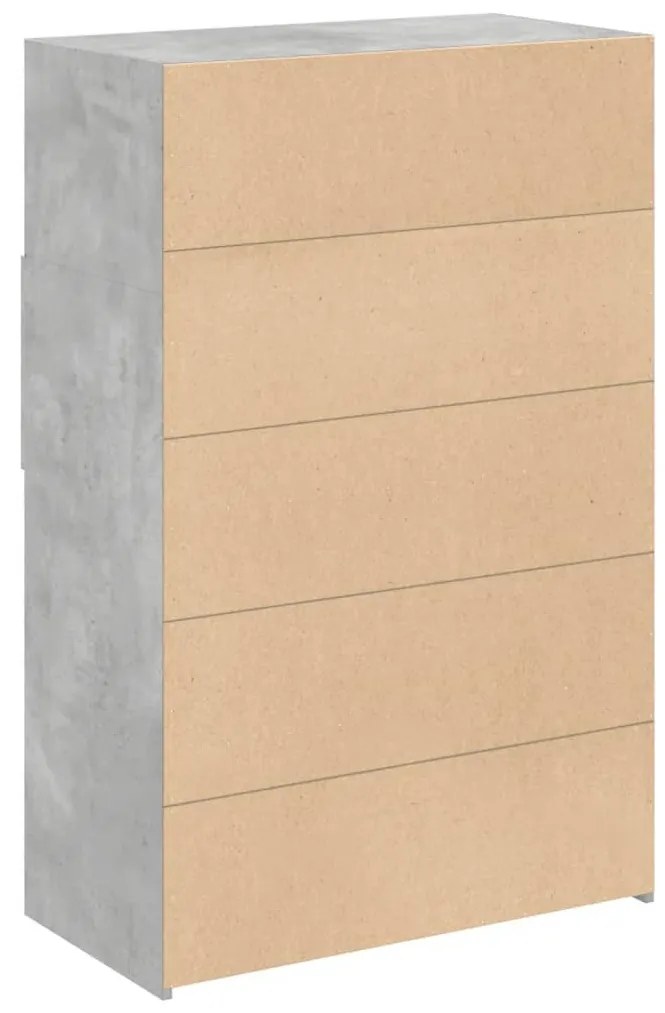 betonszürke szerelt fa magasszekrény 80 x 42,5 x 124 cm