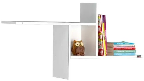 Fali polc 50x100 cm, fényes fehér