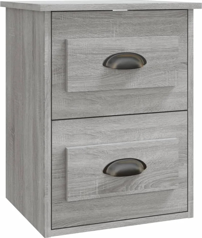 vidaXL szürke sonoma színű falra szerelhető éjjeliszekrény 41,5x36x53