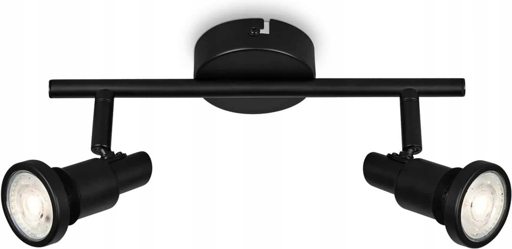 Briloner Led spotlámpa 2xGU10 4,8W, 400lm, fekete, IP44, 27,5 cm