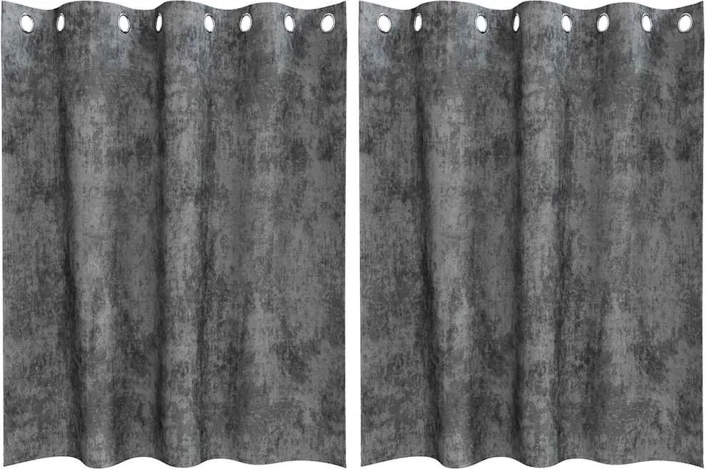 vidaXL Bársonyfüggönyök függönyökkel 2 pcs Szürke 140 x 140 cm Bársony