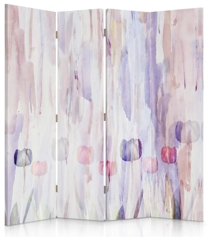 Gario Paraván Festett virágok pasztell színben Méret: 145 x 170 cm, Kivitelezés: Forgó paraván 360°