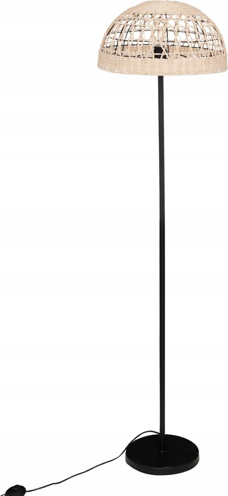 Bézs Fém Állólámpa Fonott Lámpaernyővel Ø 40 CM X 150,5 CM