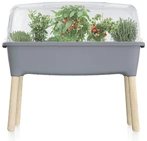 Prosperplast RESPANA PLANTER WOOD HIGH SET palántázó 78 cm szürke kő