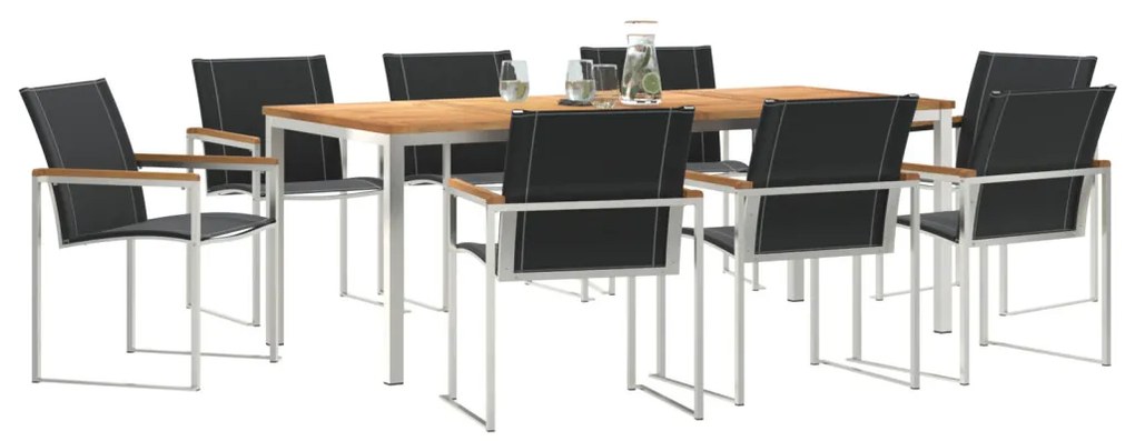 Kertiétkezőkészlet 9 pcs Tömör Teakfa