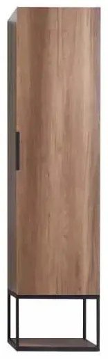 Sanermo 80 cm komplett fürdőszoba bútor szett, Platina tölgy szín, soft close fiók, kerámia mosdóval