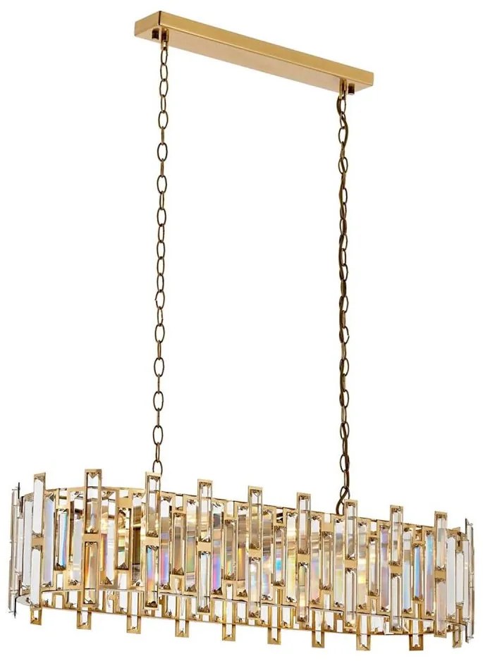 Láncos csillár CRYSTALLINE 13xE14/40W/230V aranyszínű