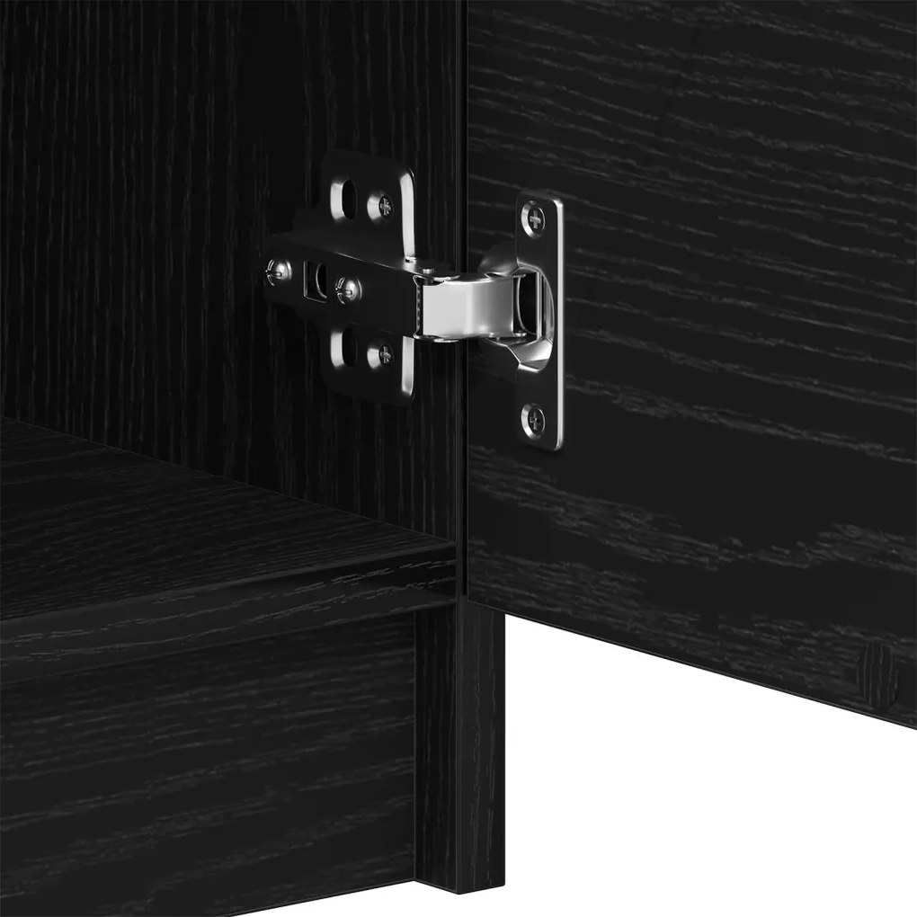 TV Szekrény Fekete Tölgy 102x35x36,5 cm Felépített Fa