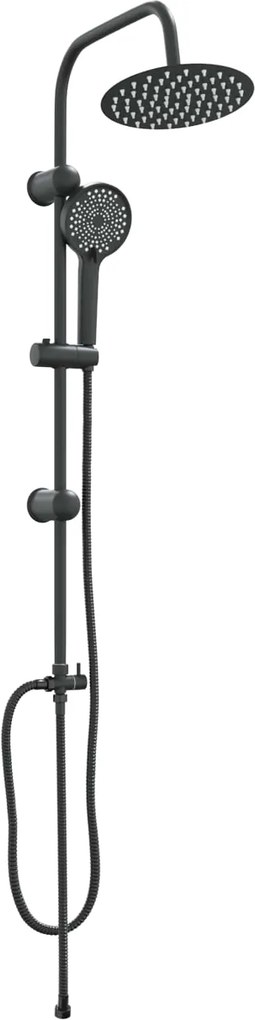 vidaXL Zuhanyfej Készlet Fekete 47 x 20 x 95 cm Rozsdamentes acél