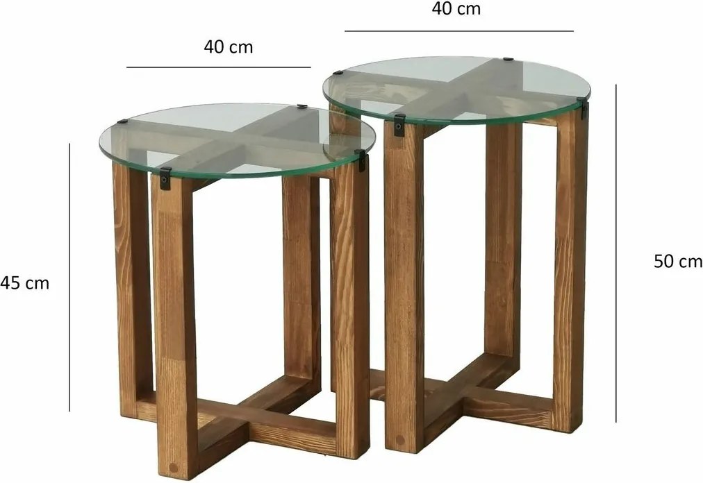 Amalfi Walnut kisasztal-készlet, 2 db