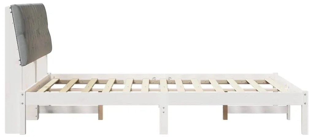 Ágykeret Kárpitozott Fejtámlával fejtámlával Fehér 150 x 200 cm