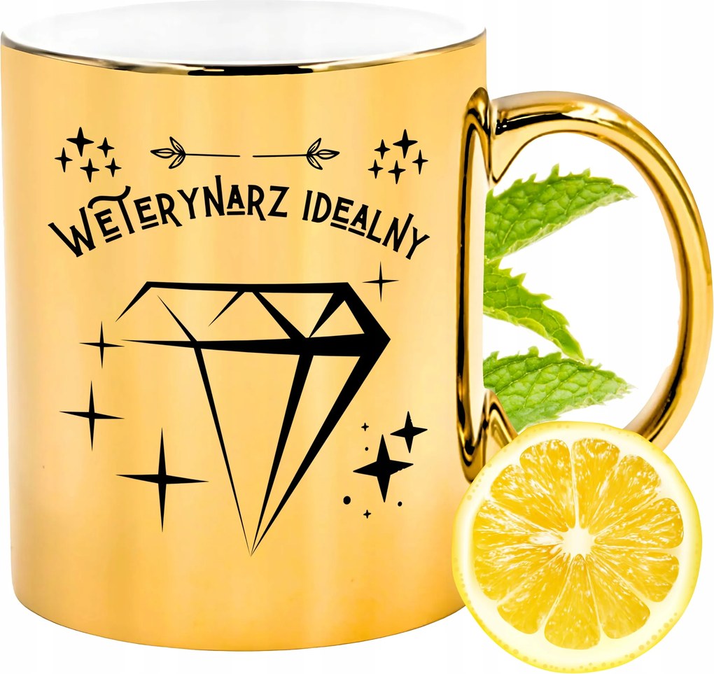 Arany csillogó bögre állatorvosnak ajándék fényképes nyomtatással