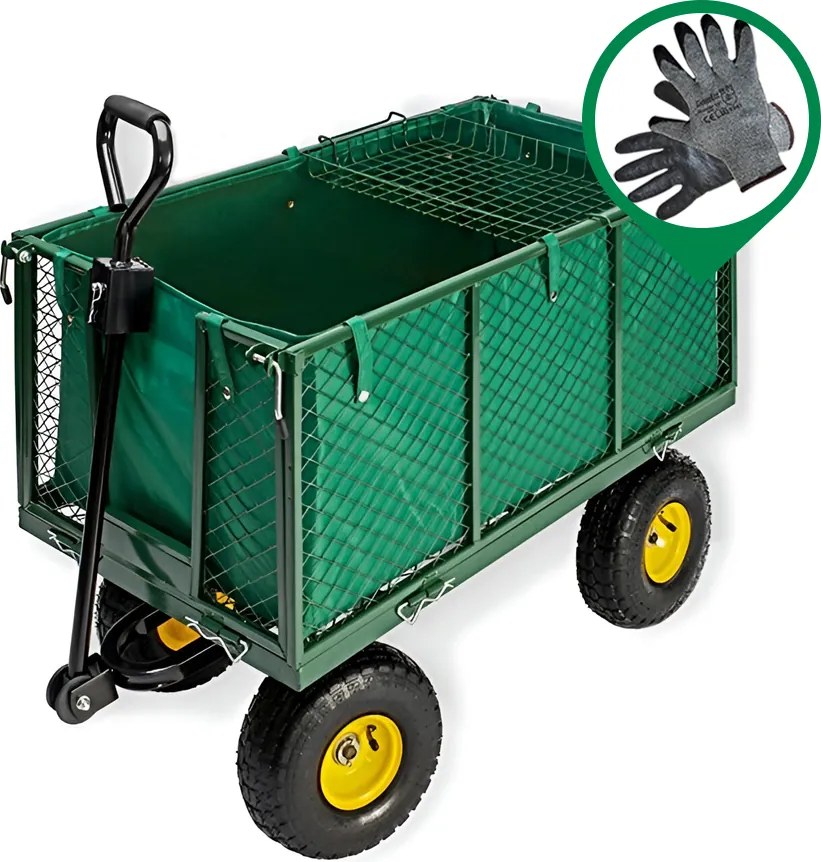 Összecsukható kerti kocsi felfújható kerekeken 3 az 1-ben