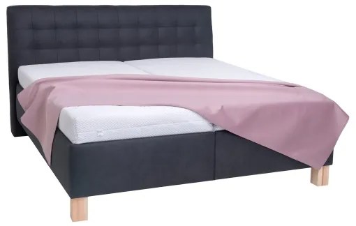 Kárpitozott ágy matraccal és tárolórekesszel VIOLET 180x200 cm antracit