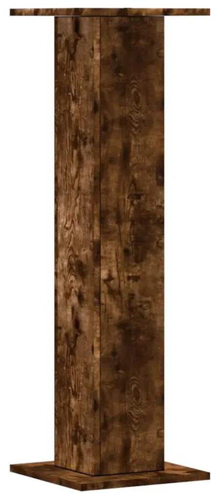 2 db füstös tölgy szerelt fa növénytartó állvány 30x30x95 cm