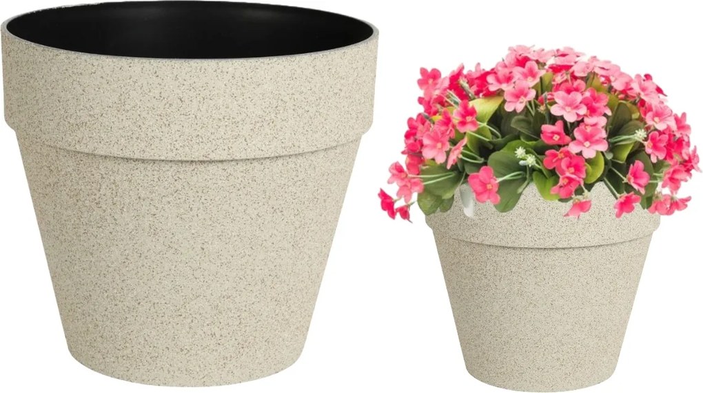 Virágcserép 25 x 28 cm műanyag többszínű