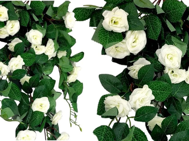 Rózsa Mesterséges Növény Kúszó Virágok Erkélyre 80cm fehér