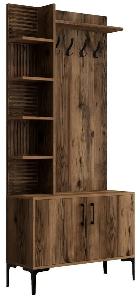 Viyana Walnut cipősszekrény és polcok