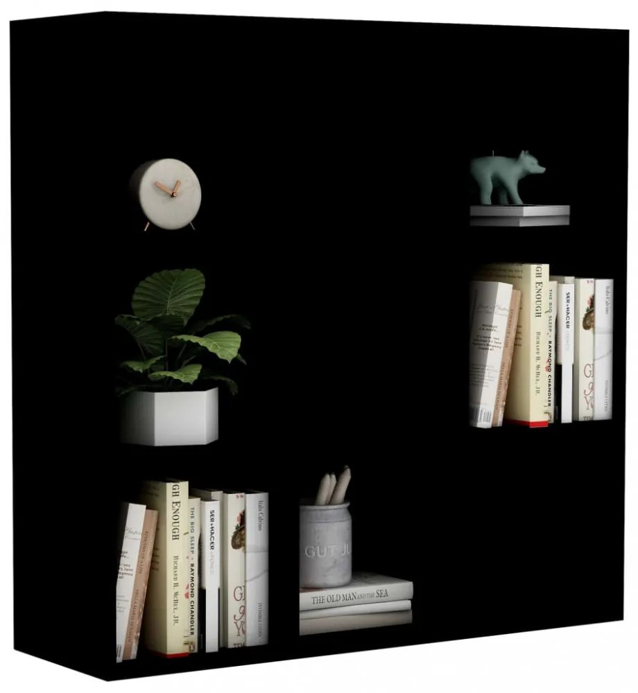 fekete szerelt fa könyvszekrény 98 x 29 x 97,5 cm