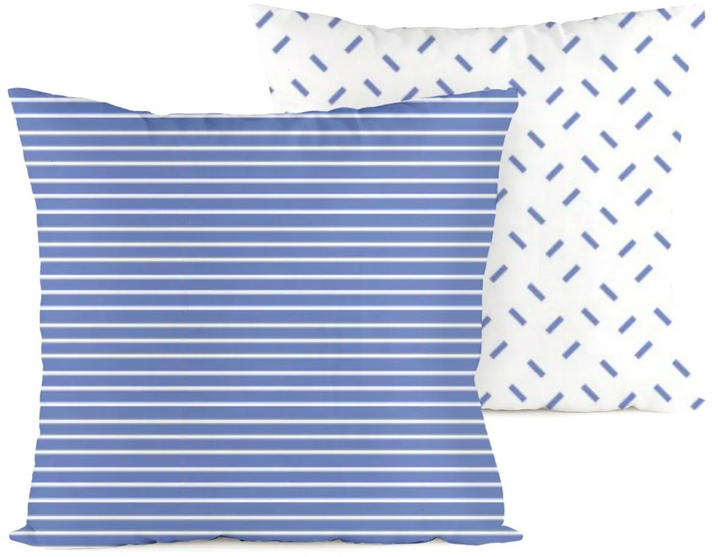 4home kék csíkos kispárnahuzat, 2 db 40 x 40 cm, 40 x 40 cm