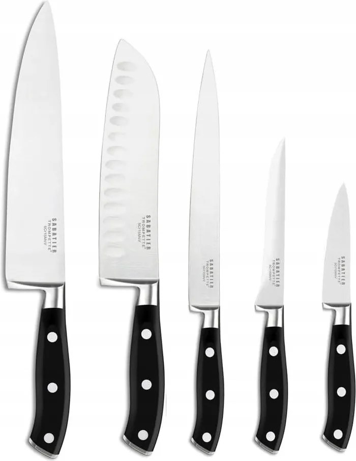 Amefa 5 Db-os Konyhakés Sabatier Trompette Vulcano Flexi Santoku Szett