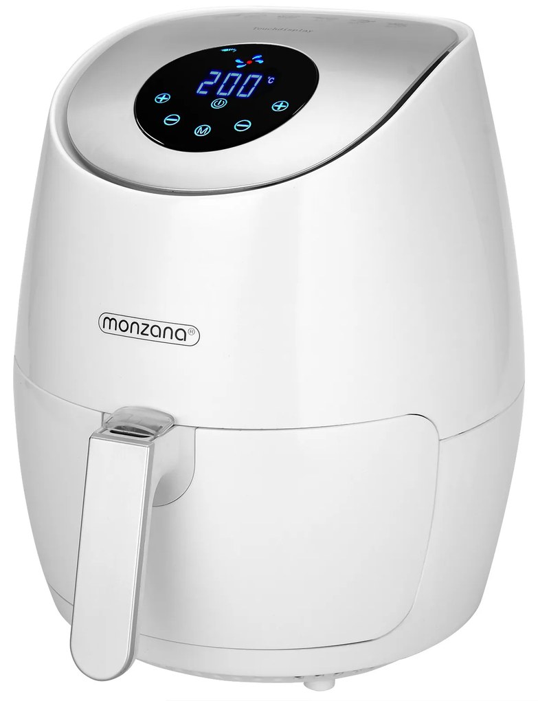 monzana® Forró levegős sütő FRYER 1 fehér - 9 az 1-ben érintőképernyővel 1485 W 3,6 l