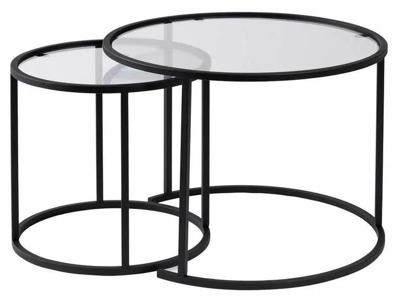 Aurum Black dohányzóasztal szett 60 cm, 2 db