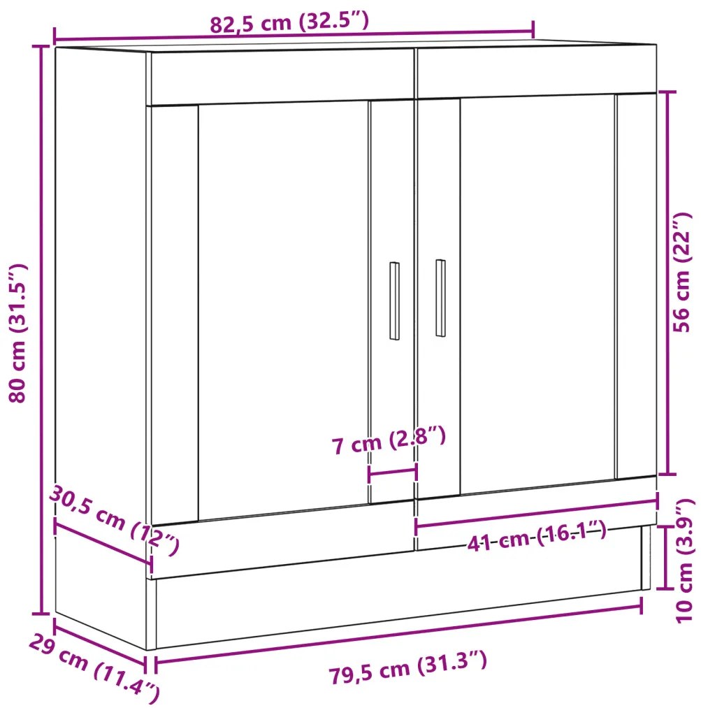 Könyvespolc Fekete Tölgy 82,5x30,5x80 cm Mérnöki Fa