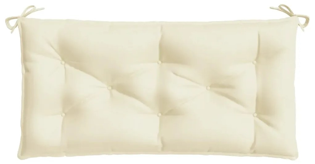 2 db krémszínű oxford szövet kerti padpárna 100 x 50 x 7 cm