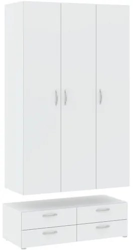 BASIC Gardróbszekrény Fehér Színben 110 cm