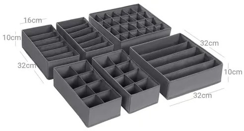 Fiókba illő ruhaszervező GRANT szürke