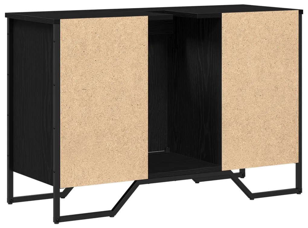Fürdőszobai mosdószekrény Fekete tölgy 91x35x60 cm Szerelt fa