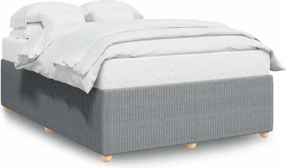 vidaXL világosszürke szövet ágykeret matrac nélkül 140 x 190 cm