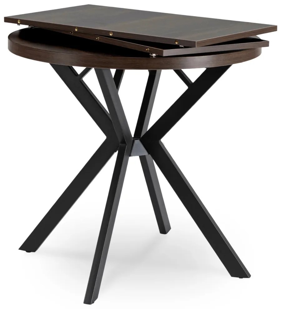 Bővíthető Étkezőasztal Dió/Fekete Színben. DORIAN 80-160 cm