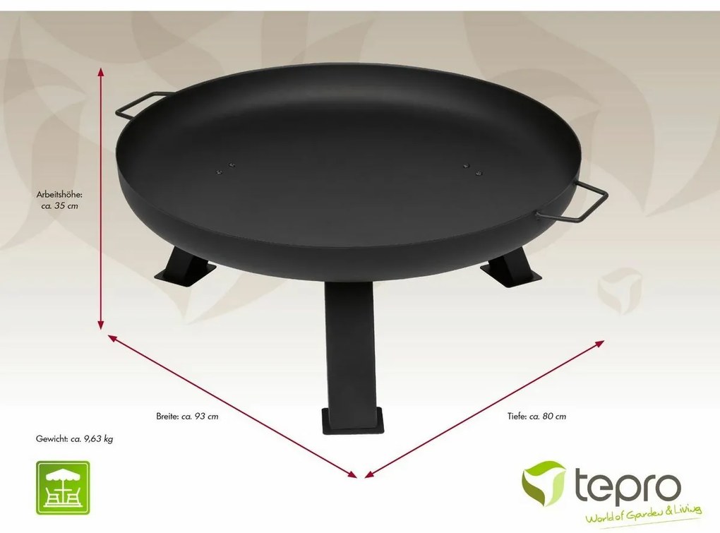 Tepro 1169 Reno hordozható tűzrakóhely, átmérő 80cm