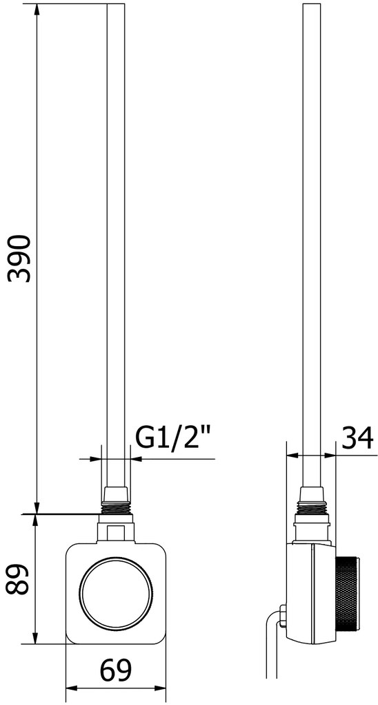 Mexen, Mexen Mars grzejnik elektryczny 900 x 600 mm, 400 W, czarny - W110-5900-600-6400-70