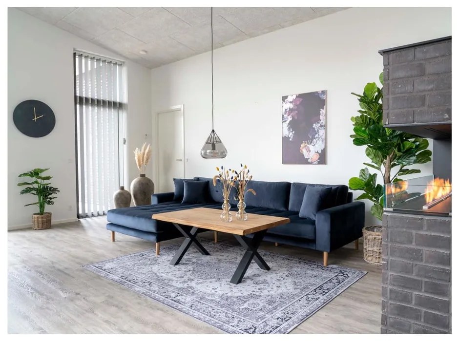 Toulon dohányzóasztal tömör tölgyfa asztallappal, 120 x 70 cm - House Nordic