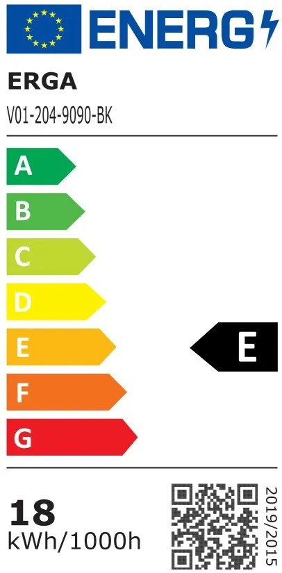 Erga Charlotte, kerek LED tükör 90cm, fekete fém keret, 2070 lm, 6500K, első oldalsó világítás, ERG-V01-204-9090-BK